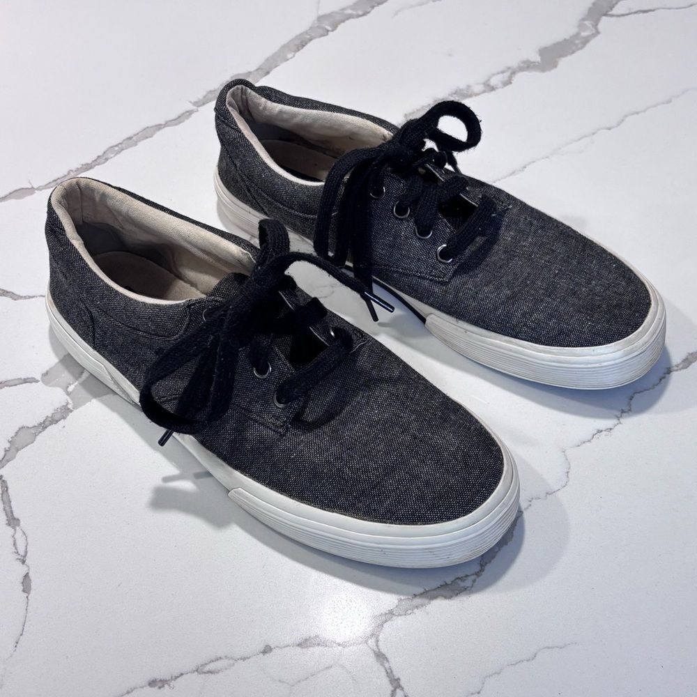 Polo Ralph Lauren | Men's Felton Low Black Canvas Low Top Sneakers Size …